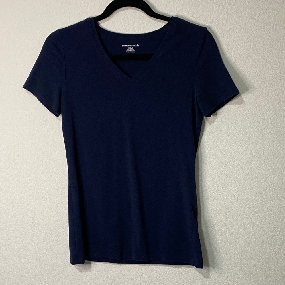 Lot of 2 V-Neck Women's Tops - Pink and Navy Short Sleeve Tee T-shirt - Picture 2 of 8